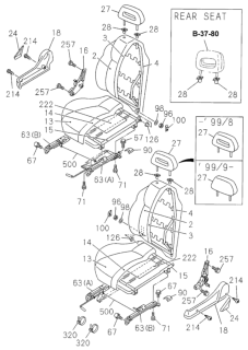 1999 Honda Passport 4 Door 4LX-W KL 5MT Front Seat Diagram 1