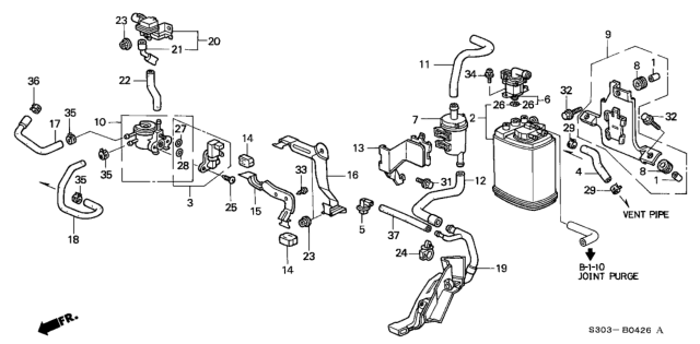 2000 Honda Prelude Canister Diagram