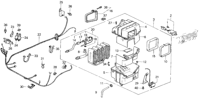 1986 Honda Civic A/C Unit (Keihin) Diagram