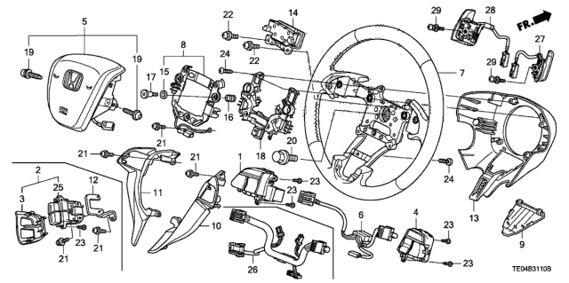 2008 Honda Accord Switch Assy., Navigation Guide& HFT *NH167L* (GRAPHITE BLACK) Diagram for 35890-TE0-A01ZA