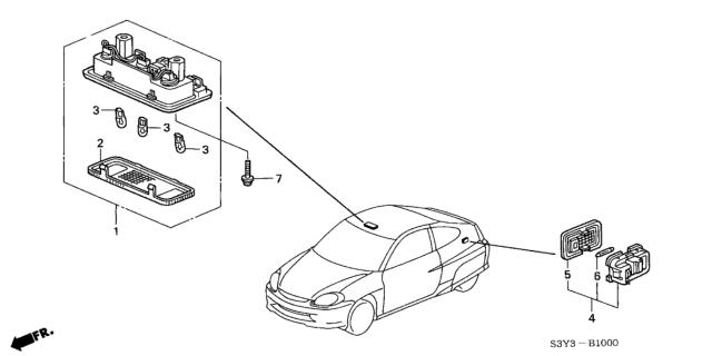 2002 Honda Insight 3 Door DX KA CVT Interior Light Diagram