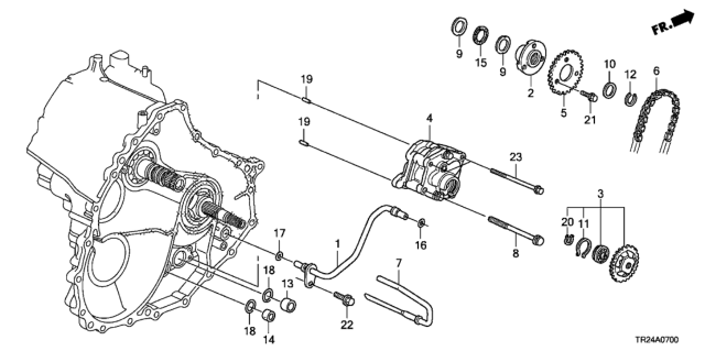 2012 Honda Civic 4 Door MX (HYBRID NAVIGATION) KA CVT AT Oil Pump Diagram