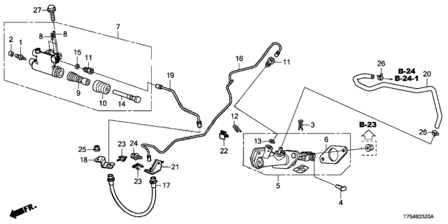 2018 Honda HR-V Slave Cylinder As Diagram for 46930-T7J-H01