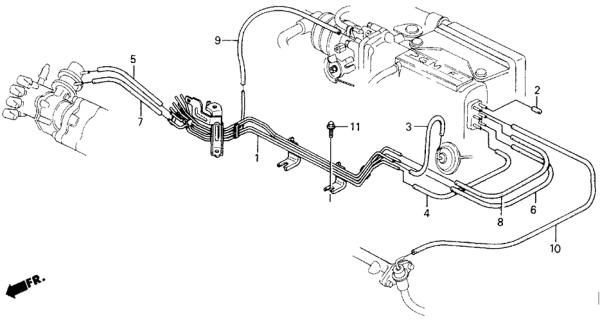 1989 Honda Accord Fuel Vacuum Tubing (PGM-FI) Diagram