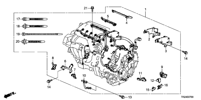 2013 Honda Civic Holder C, Engine Harness Diagram for 32133-RBJ-000