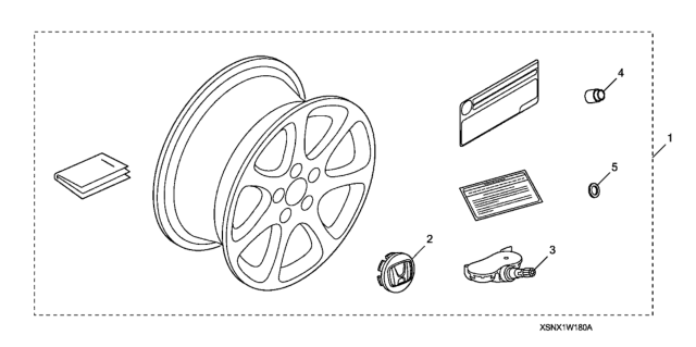 2008 Honda Civic Alloy Wheel Tpms (18") Diagram