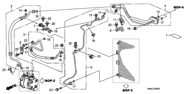 2010 Honda Civic 4 Door DX KA 5MT A/C Hoses - Pipes Diagram