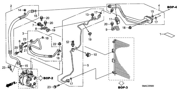 2011 Honda Civic A/C Hoses - Pipes Diagram