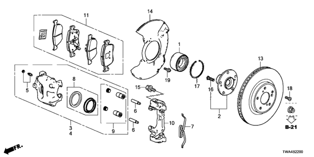 2018 Honda Accord Hybrid Front Brake Diagram