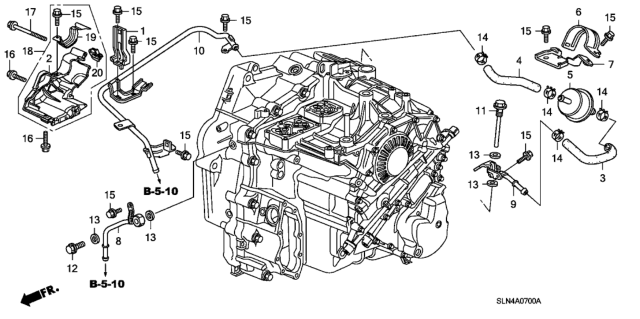 2008 Honda Fit AT ATF Pipe Diagram