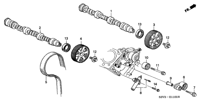 2004 Honda Pilot Camshaft - Timing Belt Diagram