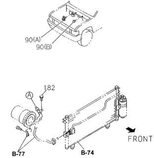 1995 Honda Passport 4 Door DX (4X2 4 CYLINDER) KA 5MT A/C Grommets Diagram