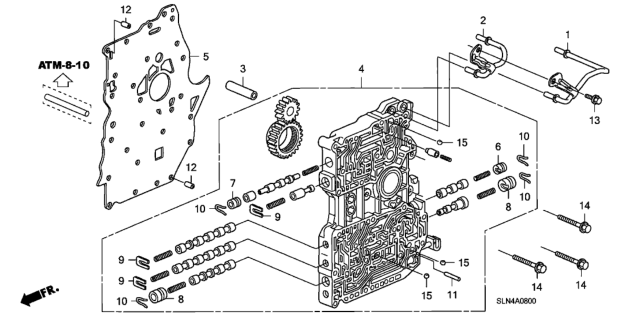 2008 Honda Fit 5 Door BASE KA 5AT AT Main Valve Body Diagram