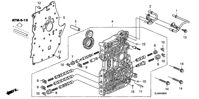 2008 Honda Fit AT Main Valve Body Diagram