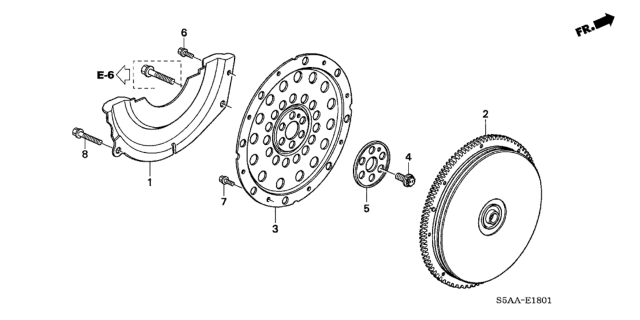 2004 Honda Civic 4 Door GX KA CVT Flywheel (CVT) Diagram