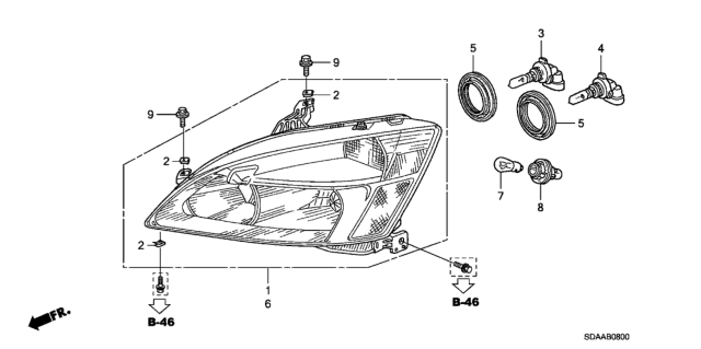 2007 Honda Accord Headlight Diagram