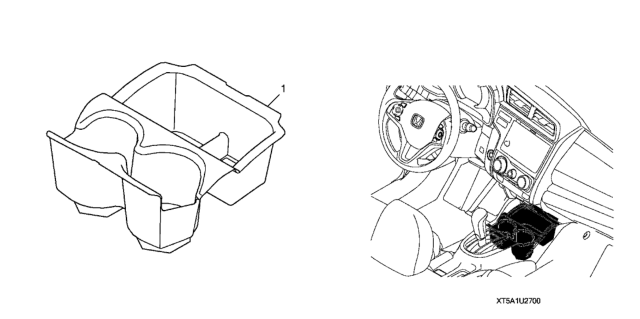 2020 Honda Fit Center Pocket Liner Diagram