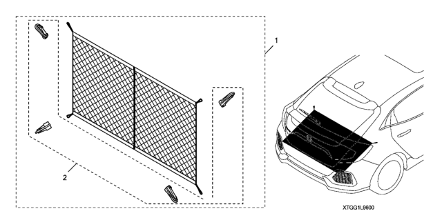 2020 Honda Civic 5 Door LX (HONDA SENSING) KA CVT Cargo Net Diagram