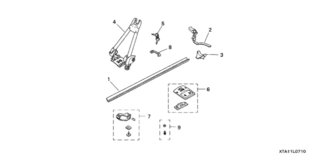 2003 Honda Pilot 5 Door EX KL 5AT Bike Carrier (Roof Mount) Diagram