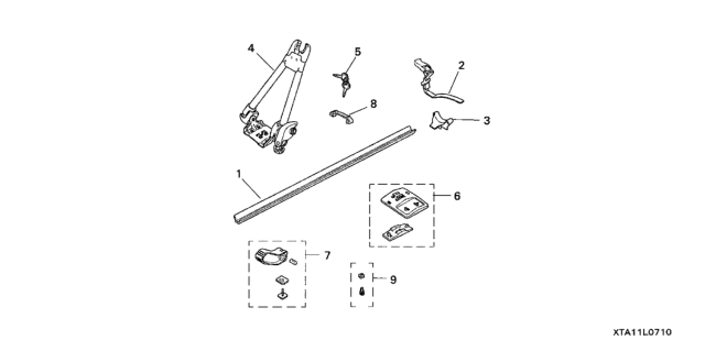 2007 Honda Pilot Bike Carrier (Roof Mount) Diagram