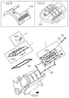 1998 Honda Passport Cover, R. Cylinder Head Diagram for 8-97131-968-4