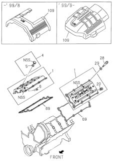 1998 Honda Passport Rubber,Mounting,Hd Cover Diagram for 8-97372-219-0