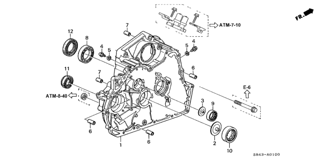 1999 Honda Accord AT Torque Converter Housing Diagram