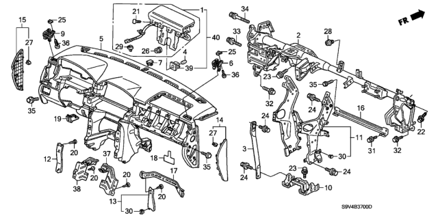 2003 Honda Pilot Instrument Panel Diagram