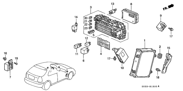 1998 Honda Civic Control Unit (Cabin) Diagram