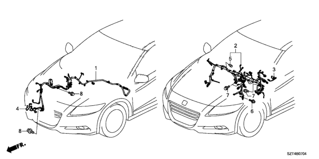 2011 Honda CR-Z Wire Harness, Instrument Diagram for 32117-SZT-A30