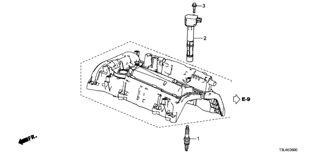 2013 Honda Accord 2 Door LX-S KL CVT Plug Hole Coil - Plug (L4) Diagram