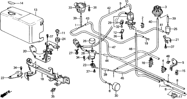 1989 Honda Civic Control Device Stay Diagram 2