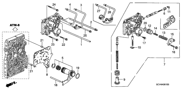 2006 Honda Element AT Regulator Body Diagram