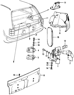 1975 Honda Civic Tailgate Trim - Tailgate Lock Diagram