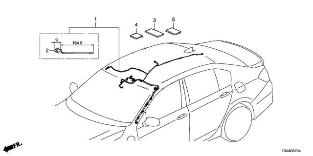 2014 Honda Accord Wire Harness, Interior Diagram for 32155-T3V-A00