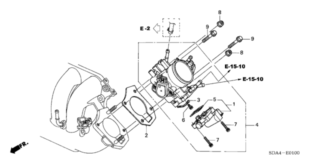 2005 Honda Accord Throttle Body (L4) Diagram