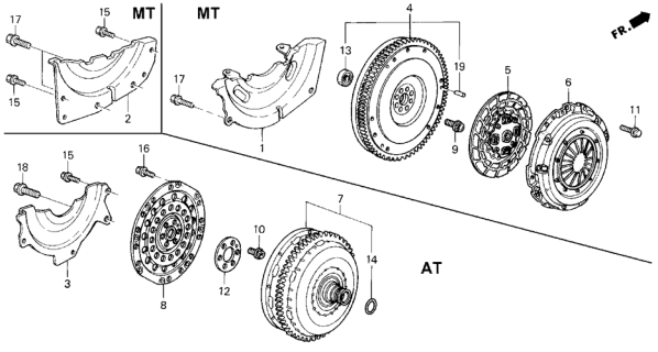 1997 Honda Del Sol Clutch - Torque Converter Diagram