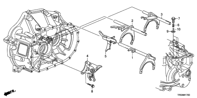 2012 Honda Civic MT Shift Fork - Shift Holder (2.4L) Diagram