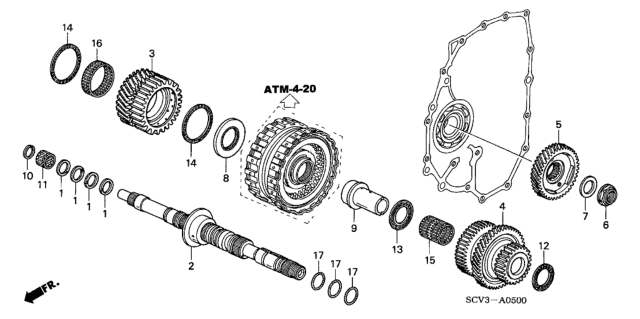 2006 Honda Element 5 Door LX (2WD ABS) KA 4AT AT Mainshaft Diagram