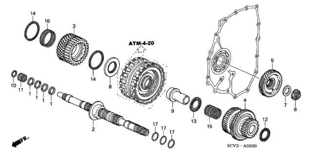 2004 Honda Element Gear, Mainshaft Third Diagram for 23455-PZK-000