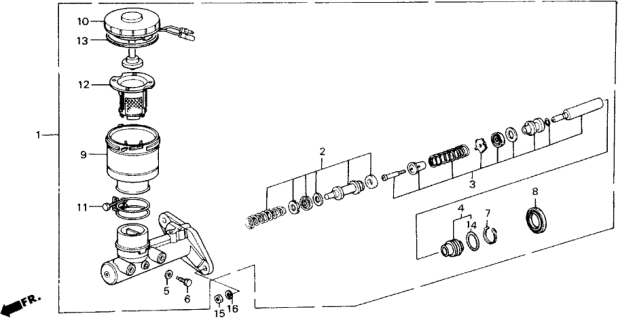 1989 Honda Accord Piston Assy., Secondary Diagram for 46122-SE1-003