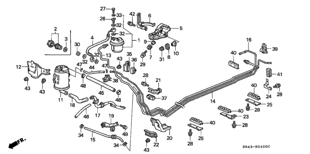 1993 Honda Civic Canister Assembly Diagram for 17300-SR3-A31