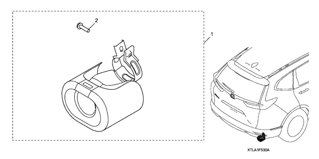 2021 Honda CR-V Hybrid Sport Exhaust Pipe Finisher Diagram
