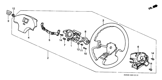 1991 Honda Civic Pad, Horn *NH1L* (Nippon Purasuto) (BLACK) Diagram for 78513-SH3-A04ZA