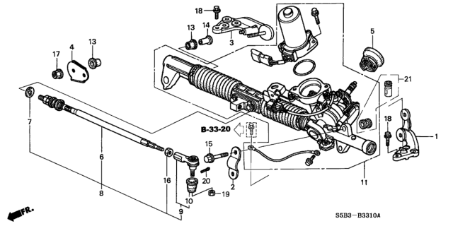 2004 Honda Civic P.S. Gear Box (EPS) Diagram