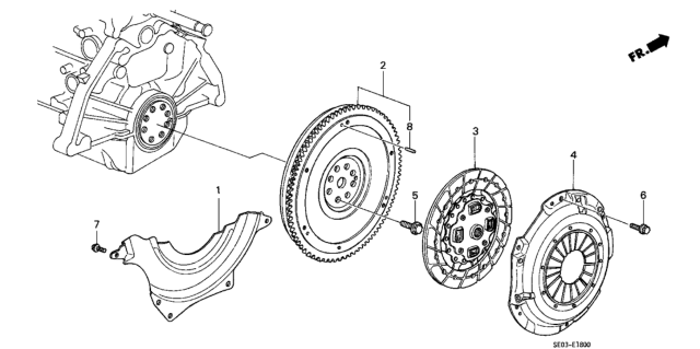 1986 Honda Accord Clutch - Flywheel Diagram