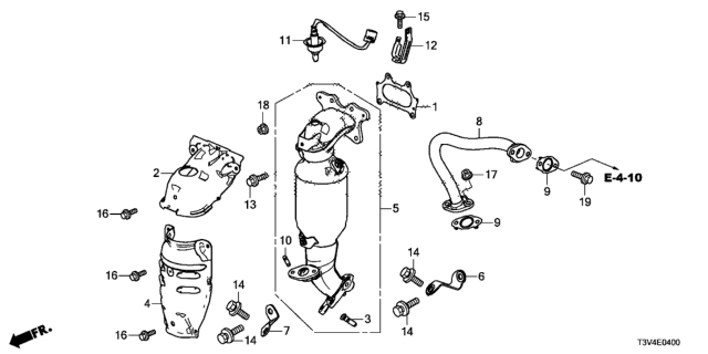 2014 Honda Accord Converter, Primary Diagram for 18190-5K0-A00