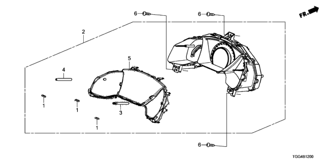 2017 Honda Civic Meter Assembly, Combination Diagram for 78100-TGH-A01