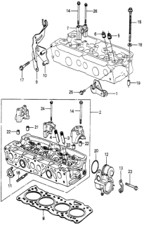 1979 Honda Prelude Cylinder Head Assembly Diagram for 12010-689-010