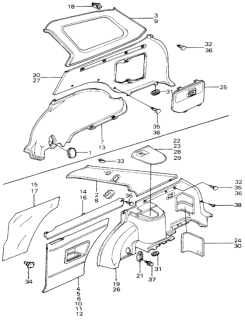 1980 Honda Civic 5 Door ** KA HMT Side Lining - Side Upper Lining Diagram